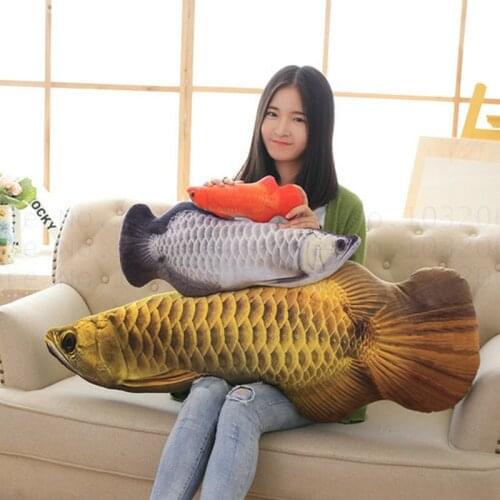 Creative Christmas Present For Children 3D Printing Pillow Cushion Dragonfish Plush Toys 30-120cm Stuffed Fish Cloth Doll