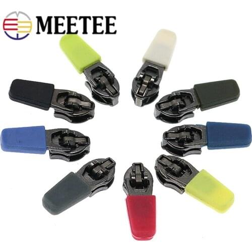 Meetee 30pcs 3# Nylon Zipper Reverse Installation Invisible Zip Sliders Bag Jacket Zips Head Pull DIY Clothing Sewing Material