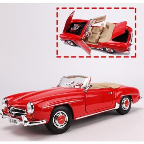 1:18 Diecast Alloy Car Model Toys For Benz 1955 190sl With Steering Wheel Control Front Wheel Steering Toy With Original Box