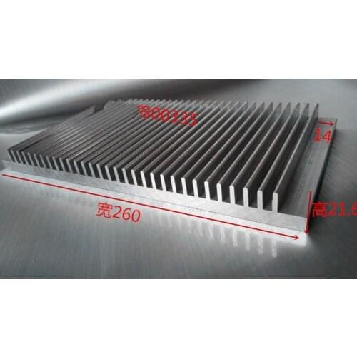 Module high-power aluminum radiator width 260mm, high 21.6mm, length 100mm, Custom for any length Heatsink Cooler 260*21.6*100MM