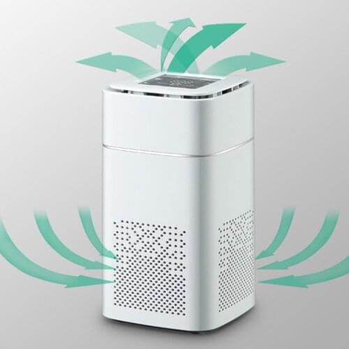 Desktop Air Purifier Low Noise Small Pets PM2.5 HCHO Dust Odor Air Cleaner w/UV Light Night Light (US)