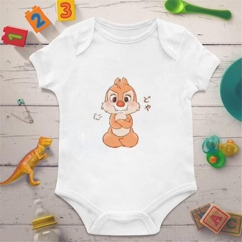 Baby Girls Clothes Summer New Fashion Baby Boy Jumpsuits Chip And Dale Printed Cute Cartoon Kawaii Baby Infant Outfits 0-24M