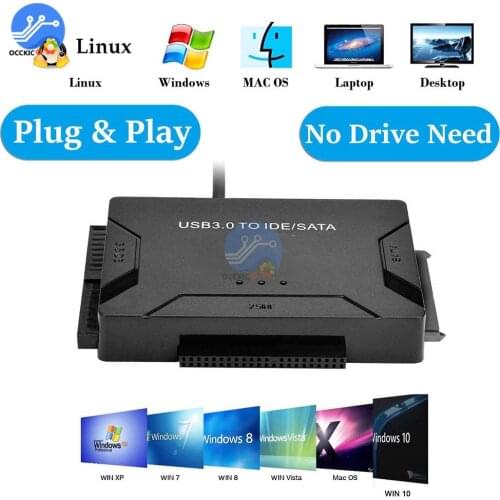USB 3.0 to IDE/SATA Converter Adapter ULT-Best SATA USB 3.0 IDE Cable Hard Disk Driver for 2.5/3.5/5.25 Optical Drive HDD SSD