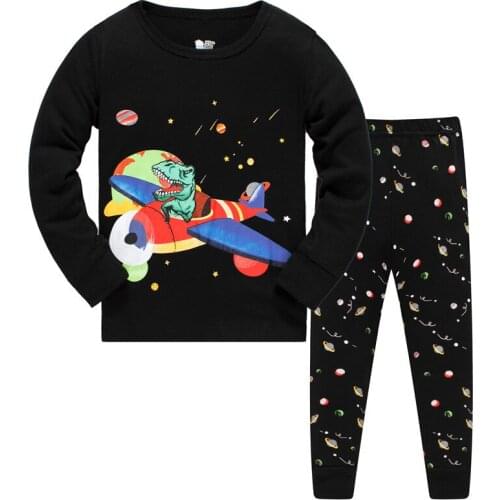 Boys Dinosaur Pajamas Kids Shark Sleepwear Children Cartoon Clothing Set Baby Long Sleeve Pijamas Home Clothing for Boys