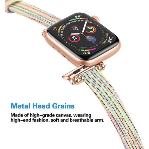 For Apple Watch 3/2 Iwatch 4 Nylon Canvas Strap Jewelry 38/40mm 42/44mm Band Soft Breathable Replacement Strap Accessories