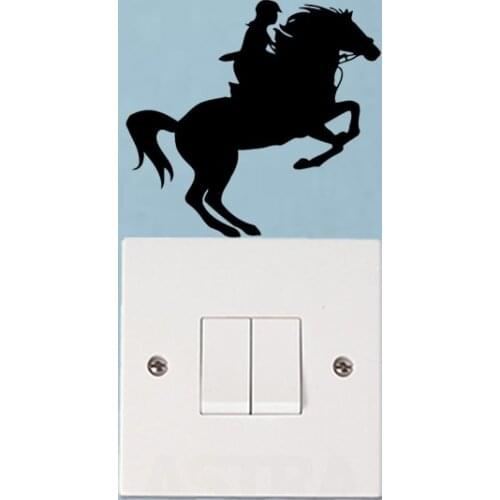 Sport Horse Jumps Fashion Wall Decal Decor Livingroom Light Switch Sticker 6SS0044