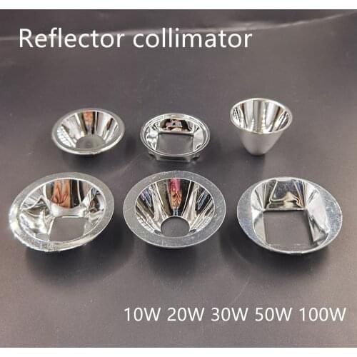 LED lens optical reflector collimator, 10W, 20W, 30W 50W 100W COB high-power chip reflector bowl
