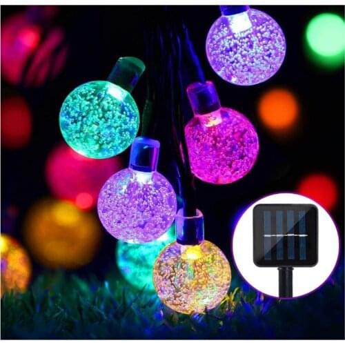 Solar Fairy Lights Outdoor , Yohencin 30LED Waterproof Crystal Ball LED Fairy Lights 6.3M 8 Mode Solar Garden Lights Solar Stri
