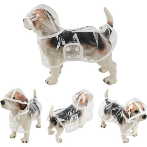 1pcs Waterproof Dog Raincoat with Hood Transparent Pet Dog Puppy Rain Coat Cloak Costumes Clothes for Dogs Pet Supplies