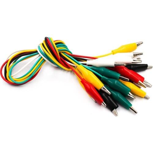 10pcs 50cm Alligator Clips Doubl e-ended Clips Crocodile Cable Alligator Jumper Wire Test Leads Alligator Clips