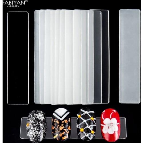 10Pcs/Lot Nail Art Tips Display Holder Board Clear Bar Acrylic Chart False Stick Practice UV Gel Polish DIY Salon Manicure Tools