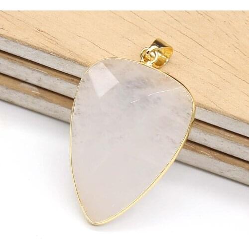 100-Unique 1 Pcs Light Yellow Gold Color Water Drop Natural Rock Crystal Pendant Elegant Women Jewelry