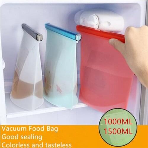2 / 4PCS Food Silicone Bag A Reusable Food Bag With Zipper Closure For Storing Vegetable Juice And Meat Can Be Widely Stored