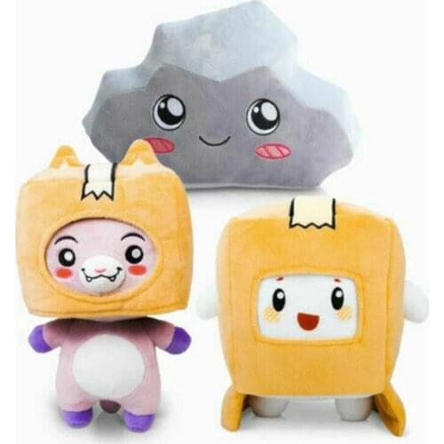 3Pcs/Set Lankybox BOXY + FOXY + ROCKY Plush Soft Stuffed Toy Kid Game Figure Plushie Dolls Best Birthday Gifts For Boys Girls