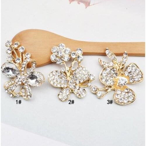 50pcs Flower Leaves Crystal Rhinestone Applique Jewelry strass Flatback Dancing Dress Wedding Brides Hairpin Hair Clip Decor