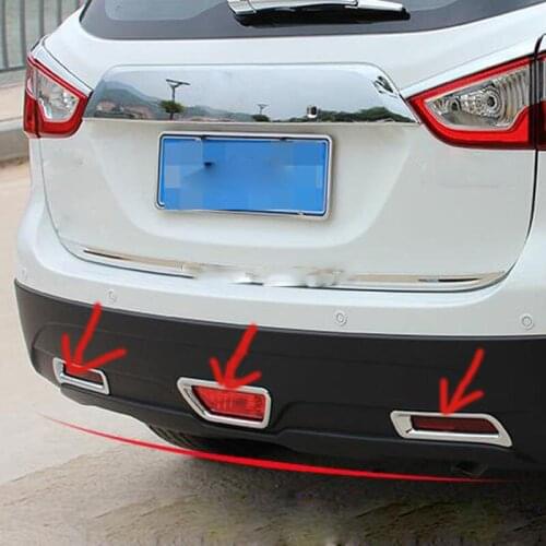 Abaiwai For Suzuki SX4 S-Cross Crossover 2014 2015 2016 ABS Chrome Rear Tail Fog Light Lamp Cover Trim Foglight Hood Car Styling