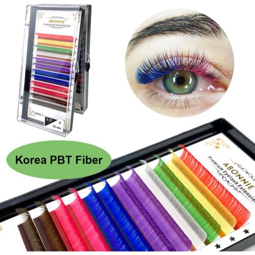 Abonnie Colorful Individual Eyelashes Extensions 8Colors in 1Tray Slight Lashes Fluffy Eye Lashes Extension for Eye Makeup