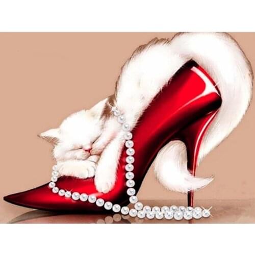 High heels, cartoon diamond cross embroidery, 5D square/round diamond painting, diamond mosaic, home decoration, Halloween gifts