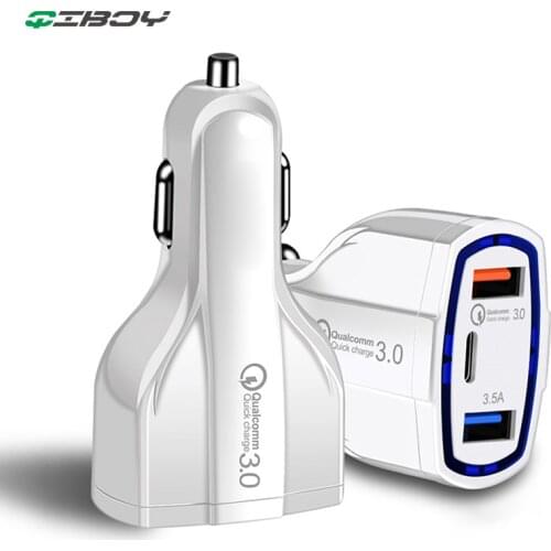 3.5A Quick Charge 3.0 2.0 USB Car Charger for Xiaomi Mi Huawei Supercharge Cable QC30 QC2.0 Fast PD USB C Car Dual Phone Charger