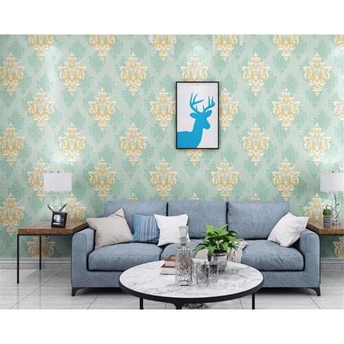 Beibehang European stereoscopic 3D fine pressure relief embossed TV bedroom background nonwoven papel de parede 3d wallpaper