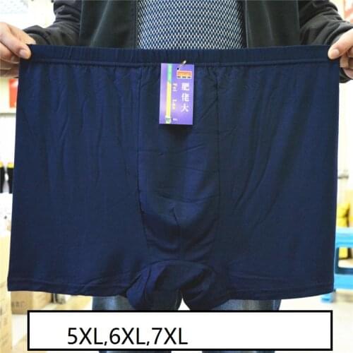 5XL,6XL,7XL Plus size Mens boxers underwears solid boxer shorts bamboo fiber Comfortable Soft Mens Underwears 5pcs/lot
