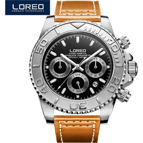 LOREO Brand Waterproof 200m Men Mechanical Watch Automatic Business luxury Diving Clock Sports Male Hombre Relogio Masculino
