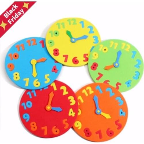 Foam Number Clock Puzzle Clock Learning Toys Early Education Fun Jigsaw Puzzle Game For Children 1-6 Years Old 13*13cm