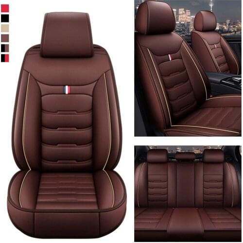 Car Seat Cover Fit for Honda CR-V Jazz HR-V Pilot FIT Faux Leather Front Rear 5-seat Covers Non-Slip Waterproof