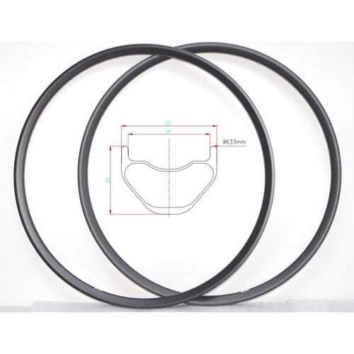 DEERACE 29er 27.5er/650B 25mm x 35mm Clincher Hookless Carbon MTB Bicycle Wheel Rims 29'' Bike Rim Tubeless Ready for AM TRAIL