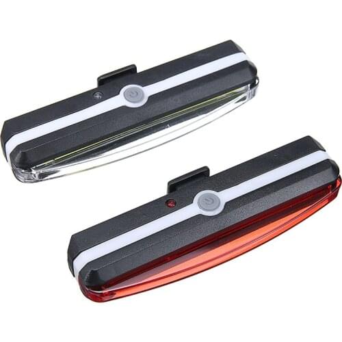 Tocawe 2pcs Portable USB Rechargeable Front Rear Bicycle Light High Bright Waterproof LED Bike Taillight Cycling Lamp
