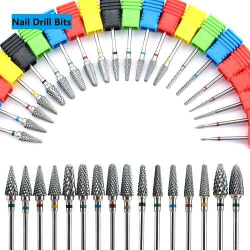 Electric Rotaty Tungsten Carbide Nail Drill Bits Manicure Machine Milling Cutters For Nails Polishing Accessories Nail Art Tools