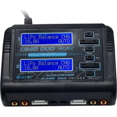 HTRC C240 DUO AC 150W /DC 240W Dual Channel 10A RC Balance Charger Discharger for LiPo LiHV LiFe Lilon NiCd NiMh Pb Battery