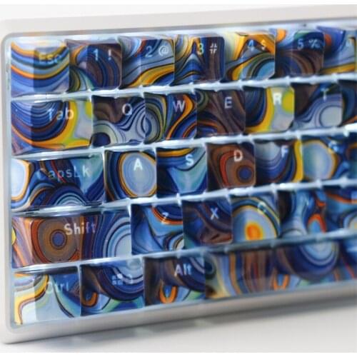 104 Keys Enamel Agate Sky ABS Keycaps OEM Profile UV Bright Side Water Transfer Printing For Cross Switches Mechanical Keyboard