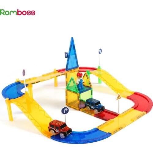 Dropshipping MAGPLAYER 82PCS Magnetic Tiles Transparent Big Size Magnetic Building Block Educational Toys for Children Gifts