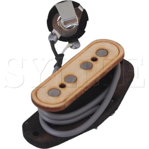 Cigar Box Guitar Wooden 4-pole Pre-wired 4 String Bass Pickup with Input Jack