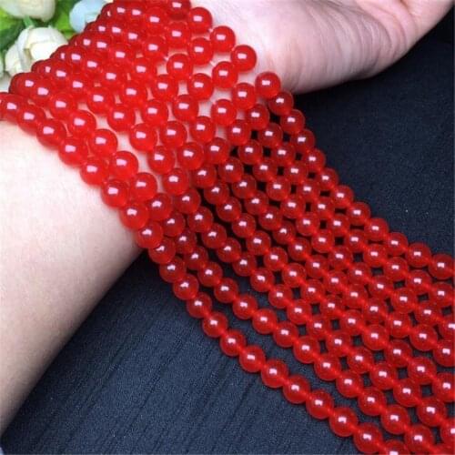 Natural red jades stone chalcedony 4mm 6mm 8mm 10mm 12mm faceted round loose beads semi-precious stone diy jewelry 15inch B10