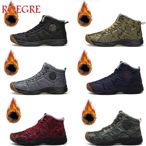 Hot Sale Winter Unisex Casual Snow Boots Men Waterproof Ankle Boots Flat Slip-Resistant Fashion Man Winter Warm Shoes Big Size