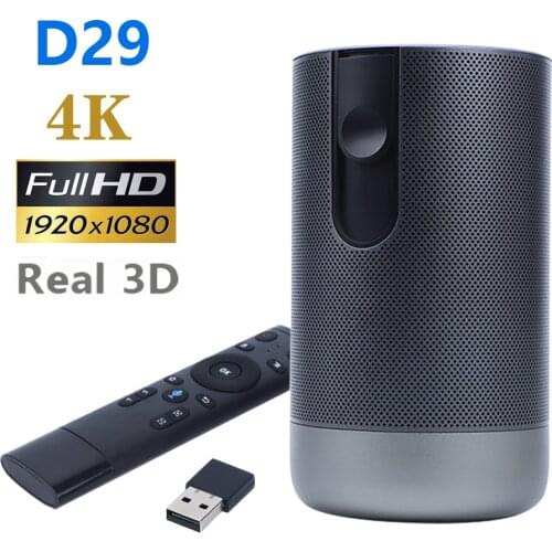 DLP D29 Mini Projector 1920x1080P Full HD Android 7.0 (2G + 16G) 5G WiFi Battery Video Projector Support 4K 3D game Beamer