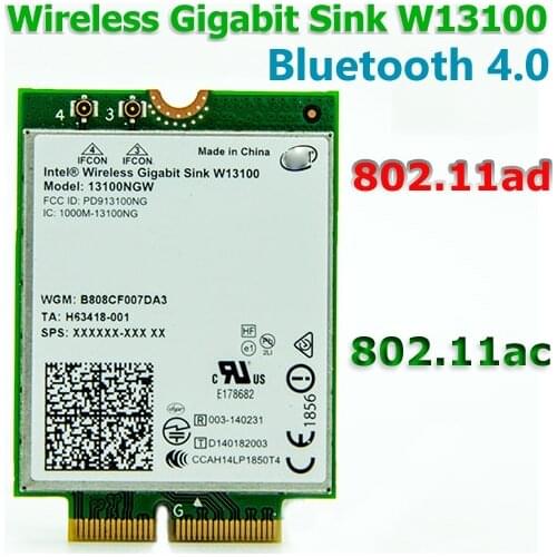 For Intel Wireless Gigabit Sink W13100 13100NGW WiGig (802.11ad) Wireless Dock Module NGFF M.2 4230 WiFi Adapter + Bluetooth 4.0