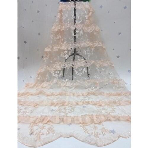 Soft material new design mesh fabric nice looking french net lace fabric JRB-291911 with pretty flowers for party dress
