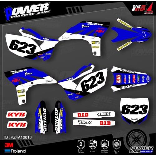 PowerZone Custom Team Graphics Backgrounds Decals 3M Stickers Kit For YAMAHA 2010-2013 YZF250 016