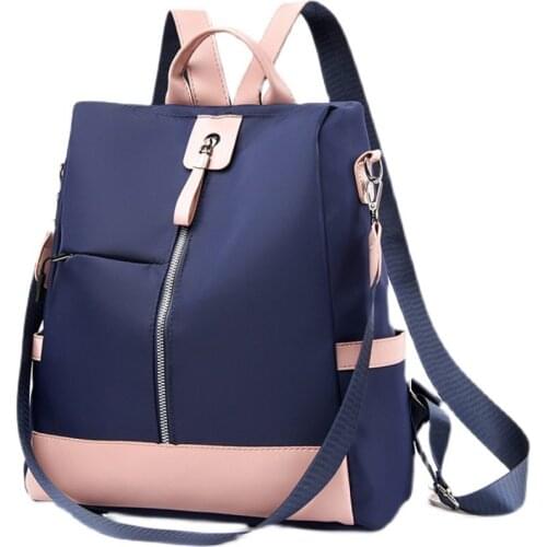 2021 new double shoulder back top leather free hands lucky lady Backpack Color contrast