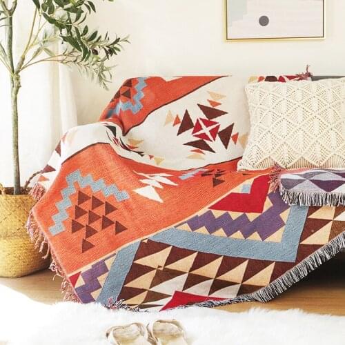 Nordic Style Blanket Geometric Printing Home Sofa Bedding Cover Picnic Beach Portable Blankets Office Nap Wraps Tatami Mat