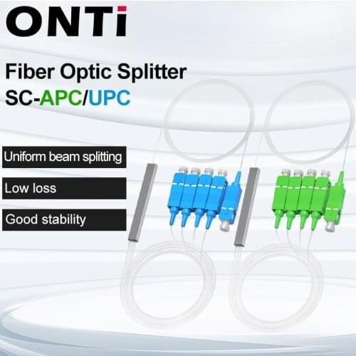 ONTi 10 PCS/Lot 1X16 PLC SC/APC SM 0.9mm G657A1 PVC 1m FTTH Fiber Optic Splitter