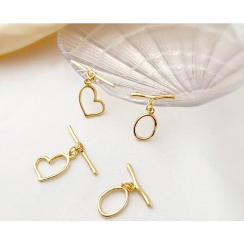 Gold-coated love oval OT buckle bracelet buckle necklace buckle connection buckle diy jewelry accessory material