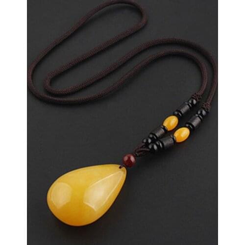 National style ebony beeswax ball necklace best holiday gift and linen ladies jewelry pendant 2018 The new listing