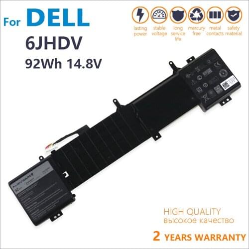 Genuine 14.8V 92wh 6JHDV NEW Original 6JHDV YKWXX 5046J Laptop Battery For Dell Alienware 17 R2 R3 replacement laptop batteria