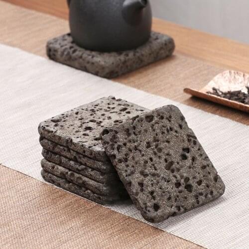 Drink Coasters Bowl Pad Insulation Placemats Glass Mug Cup Mat Home Kitchen Handmade Volcanics Rock Decoration Table Accessories
