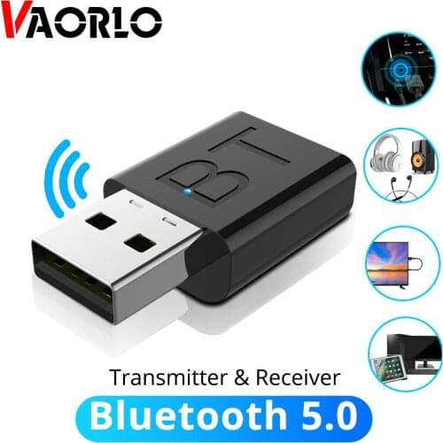VAORLO USB Bluetooth 5.0 Transmitter Audio Receiver Bluetooth AUX RCA USB 3.5mm AUX For TV PC Headphones Home Stereo Car Audio
