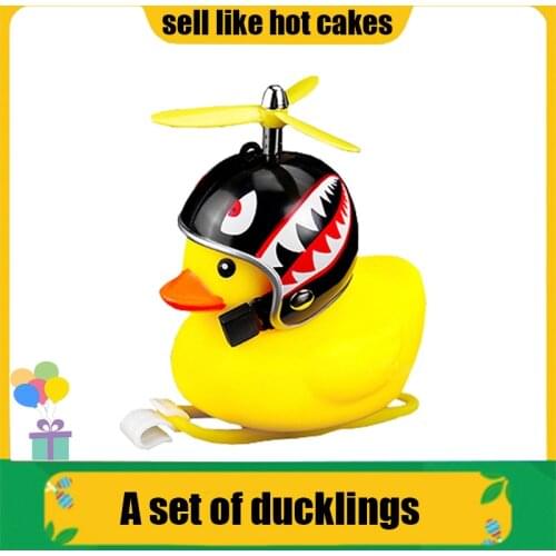 Bicycle Duck Rubber With Helmet Bicycle Bell Horn Ducky With Helmet Light Bike Accessories Bike Duck In The Car Mtb Accessories
